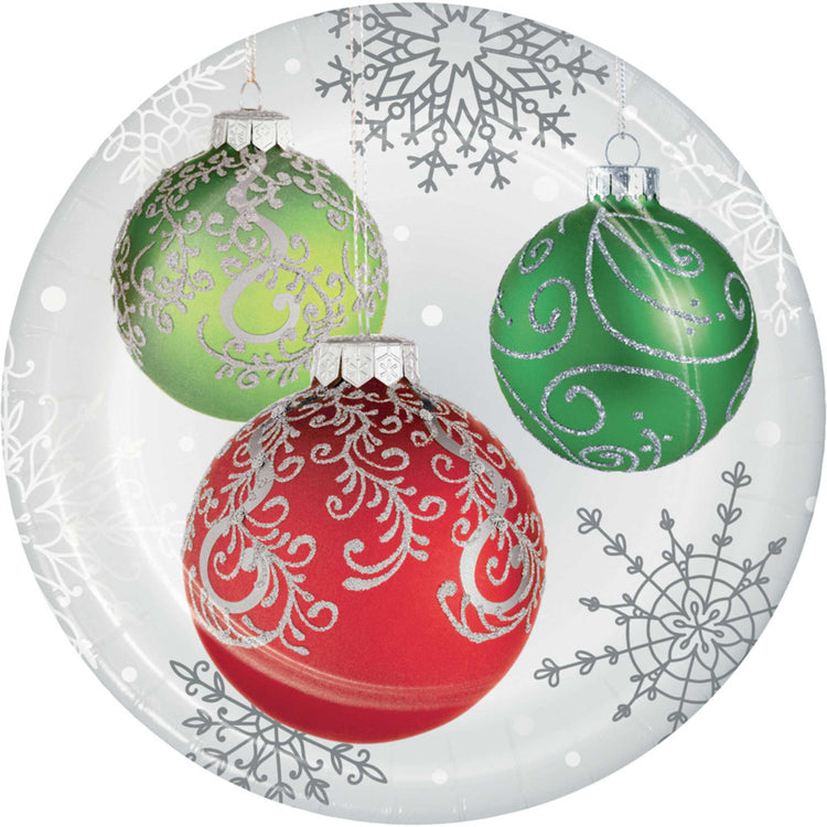 Elegant Ornaments Christmas Dinner Plates Paper 22cm Pack of 8