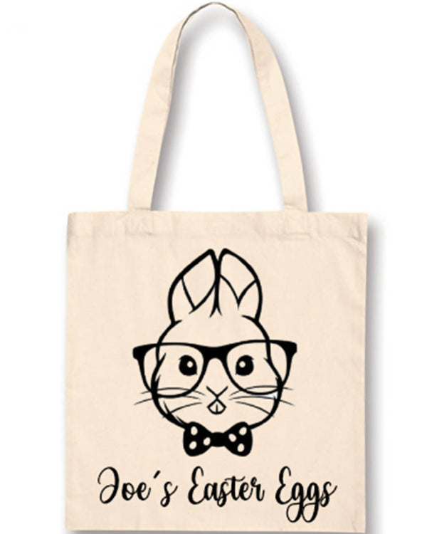 Boy Easter Bunny with Bow Tie Personalised Easter Bag