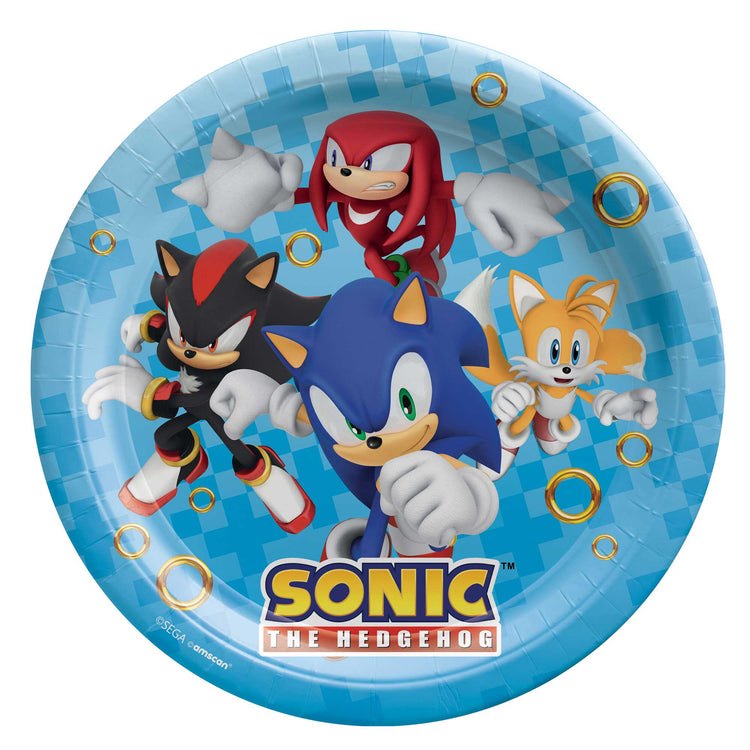 Sonic the Hedgehog 23cm Round Paper Plates Pack of 8