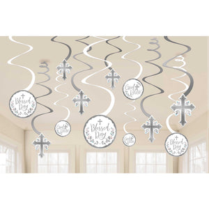 Holy Day Spiral Swirls Hanging Decorations Pack of 12