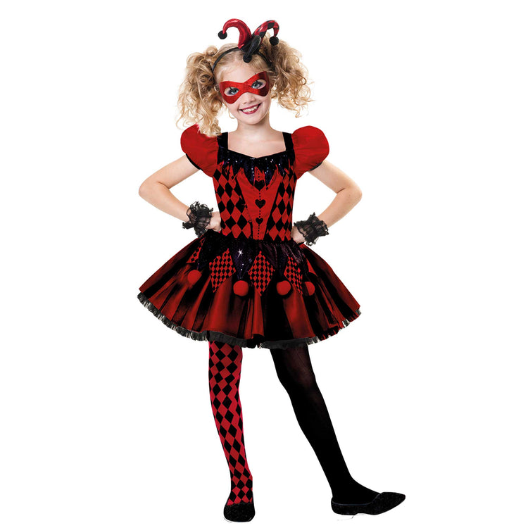 Harlequin Cutie Girls Costume 10-12 Years