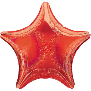 45cm Standard Holographic Star Red Dazzler Balloon