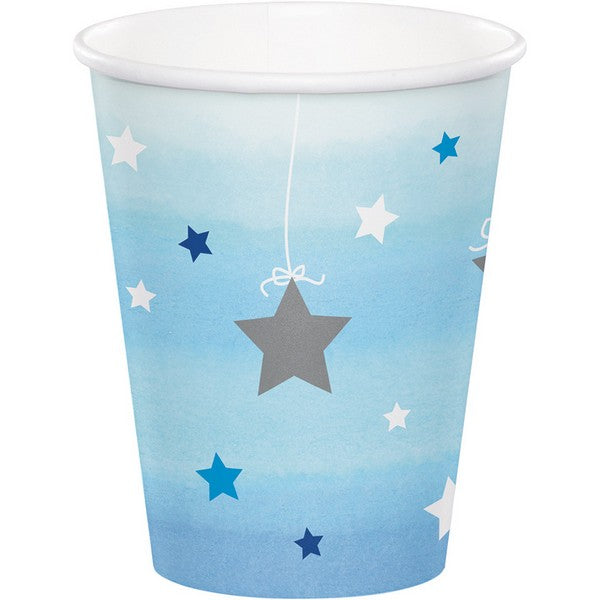 One Little Star Boy 266ml Paper Cups Pack of 8