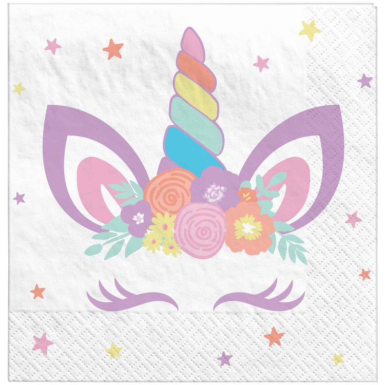 Unicorn Party Beverage Napkins Pack of 16