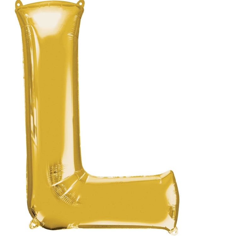 Gold Letter L Supershape 86cm Balloon