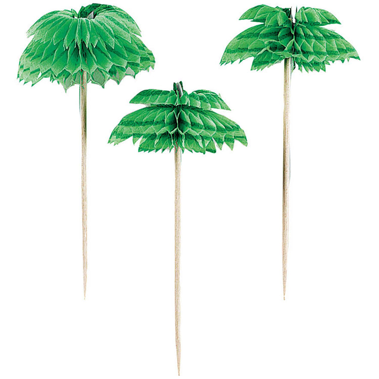 Palm Tree Honeycomb & Wooden Picks Pack of 12