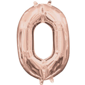 Rose Gold 40cm Number 0 Foil Balloon