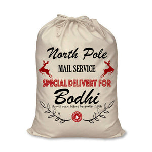 North Pole Special Delivery Personalised Santa Sack