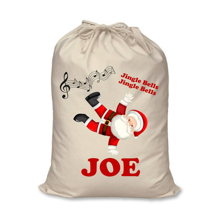 Breakdancing Santa Claus Personalised Santa Sack