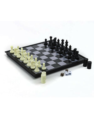 3 in 1 Magnetic Chess Checkers and Backgammon Foldable Board