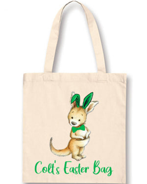 Green Easter Kangaroo Personalised Easter Bag