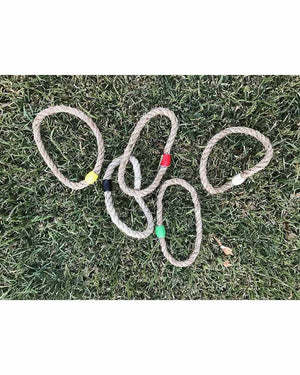 Giant Wooden Rope Ring Toss Quoits Outdoor Game Set 74cm