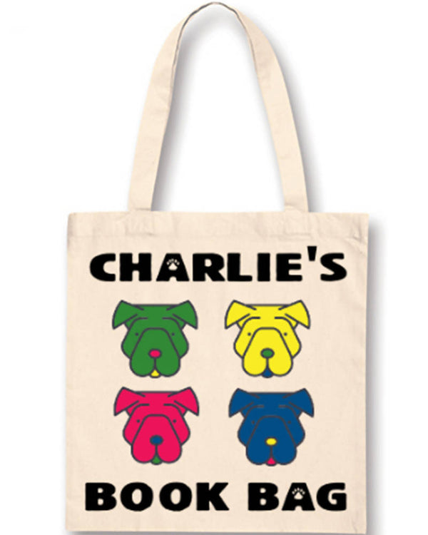 Four Dogs Personalised Library Bag