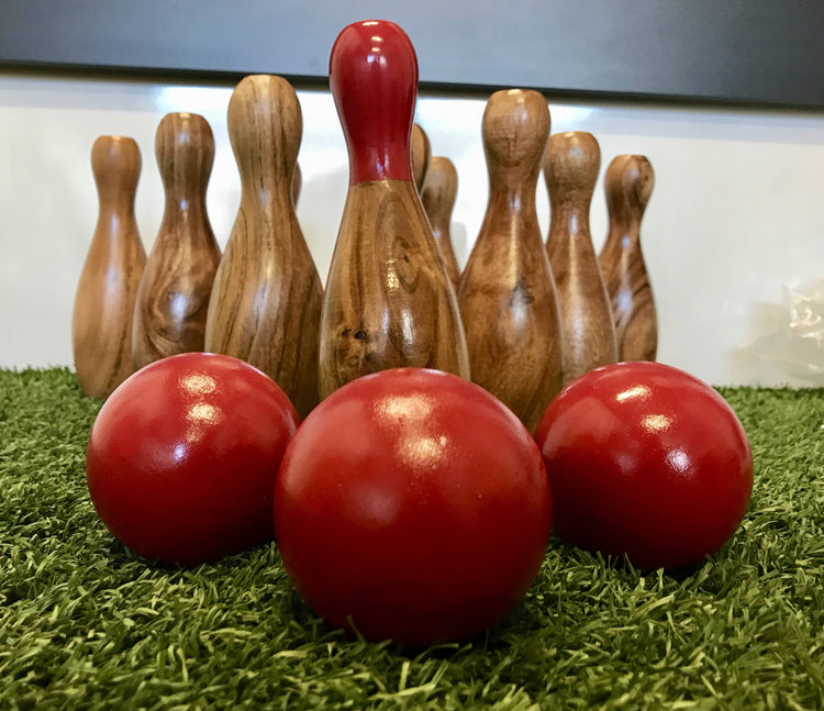 Outdoor Wooden Skittles Bowling Lawn Game Set