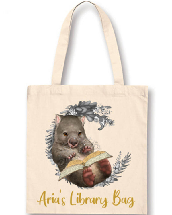 Reading Wombat Personalised Library Bag