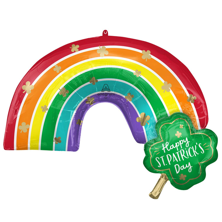 SuperShape Happy St Patrick's Day Rainbows & Shamrocks P35 Balloon