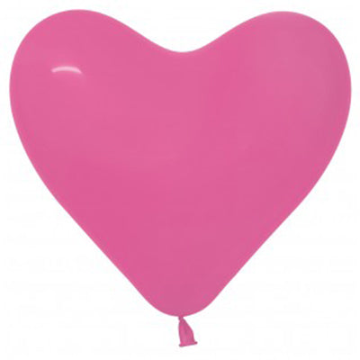 Sempertex 28cm Hearts Fashion Fuchsia Latex Balloons, 12PK Pack of 12