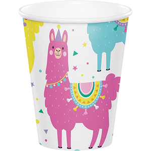 Llama Party 266ml Paper Cups Pack of 8