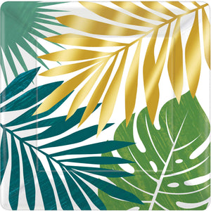 Key West 25cm Palm Leaf Square Paper Lunch Plates Pack of 8