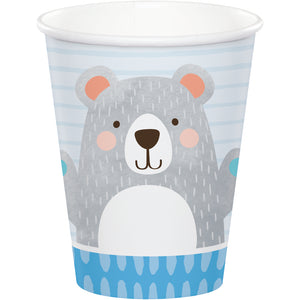 1st Birthday Bear Cups Paper 266ml Pack of 8