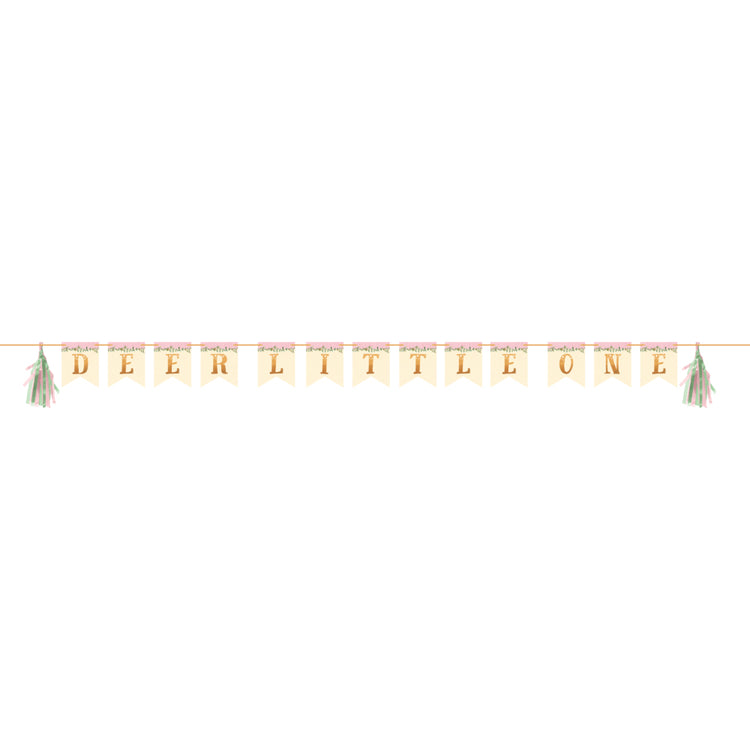 Deer Little One Shaped Ribbon Banner with Tassels