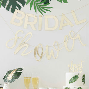 Botanical Hen Party Gold Bridal Shower Bunting