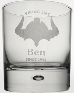 Viking Life Engraved Round 305ml Scotch Glass