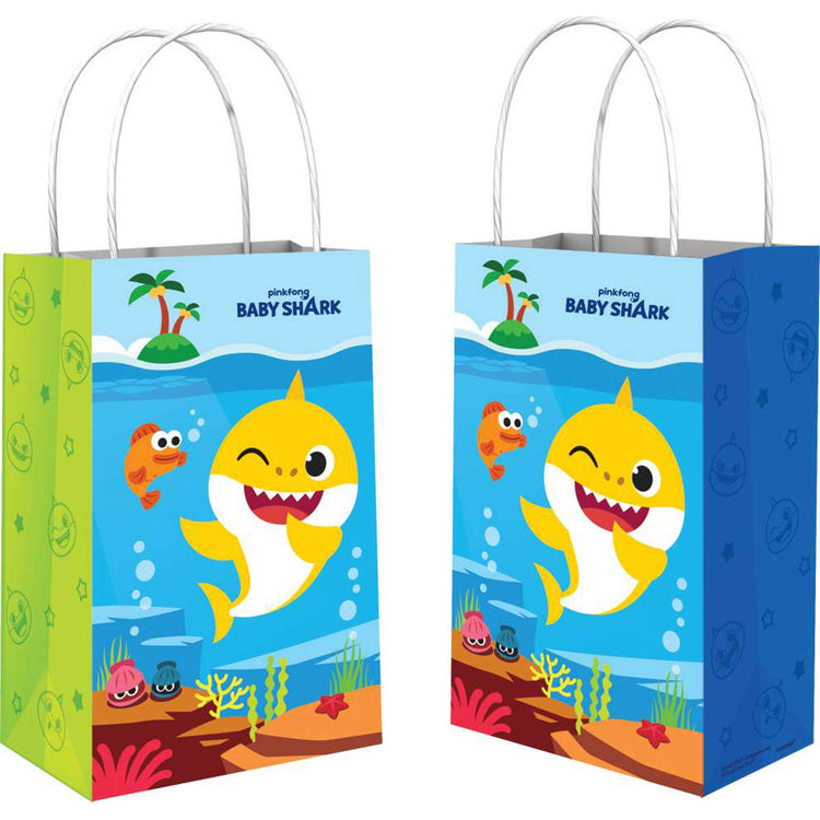 Baby Shark Paper Kraft Bags Pack of 8