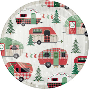 Christmas Campers Lunch Plates Paper 18cm Pack of 8