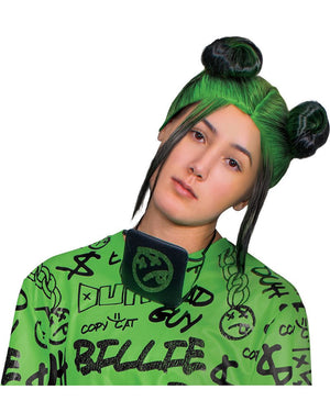 Billie Eilish Double Green Bun Adult Wig