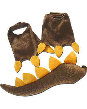 Kids Brown Dinosaur Feet and Tail Set