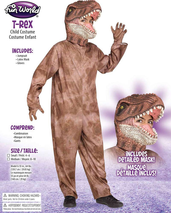 Brown T Rex Boys Costume