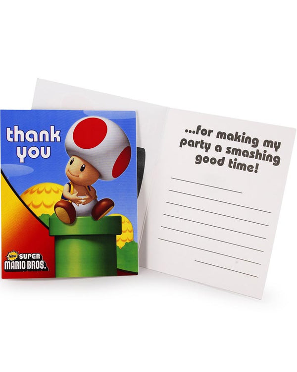 Super Mario Bros Thank You Cards Pack of 8