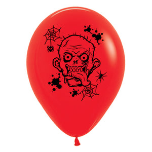 Sempertex 30cm Zombie Horror Fashion Red Latex Balloons, 6PK Pack of 6