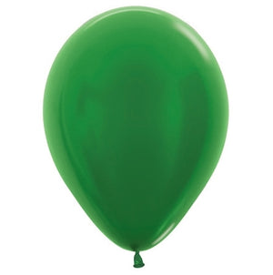 Sempertex 30cm Metallic Green Latex Balloons 530, 25PK Pack of 25