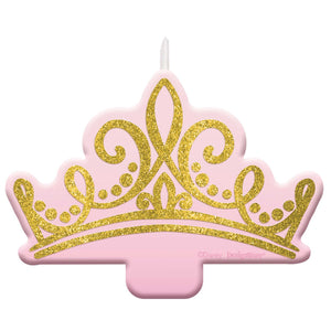 Disney Princess Once Upon A Time Glittered Crown Candle