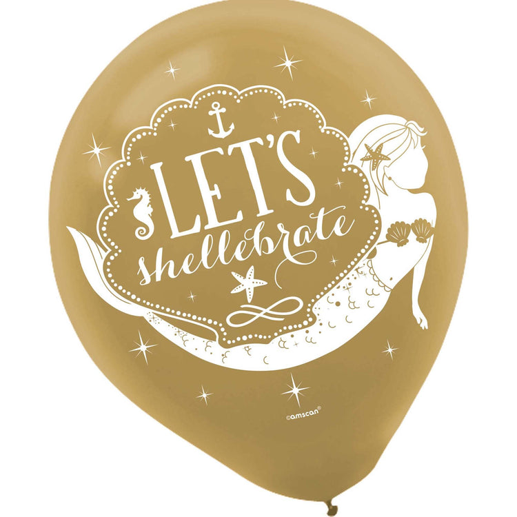 Mermaid Wishes Latex Balloons Pack of 6