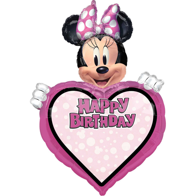 SuperShape Personalized XL Minnie Mouse Forever Happy Birthday P40 Balloon