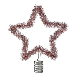 Merry & Bright Pink Tinsel Christmas Star Tree Topper