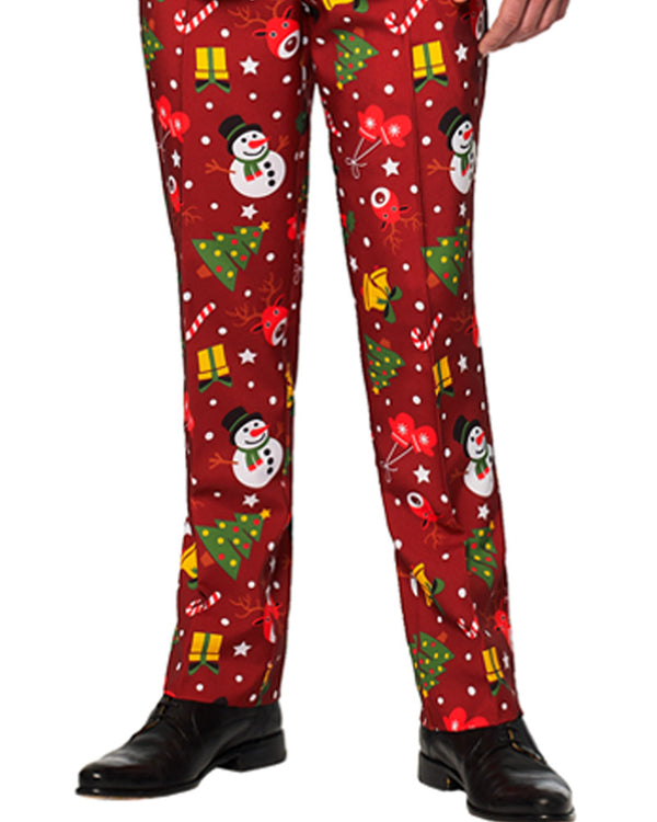 Light Up Red Christmas Icons Mens Suitmeister