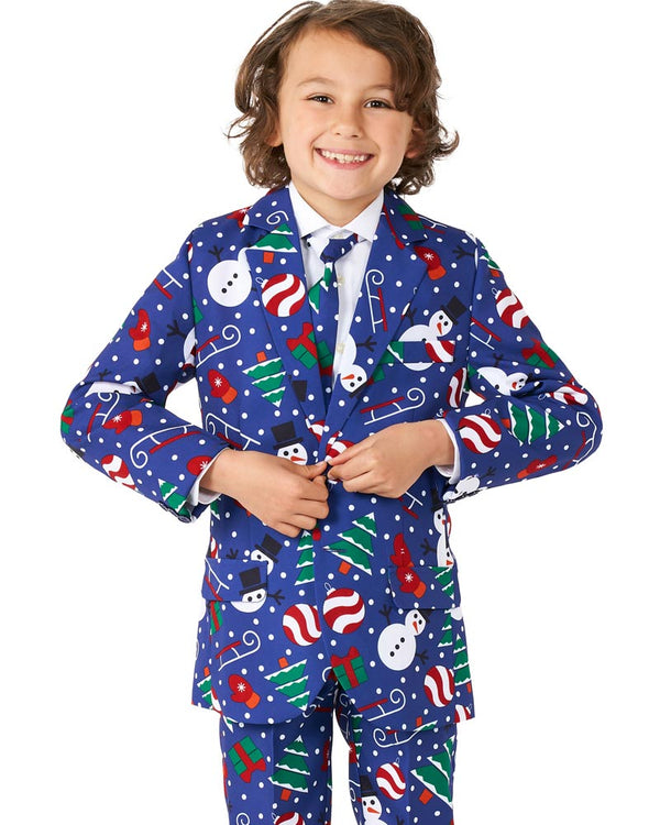 Christmas blue snowman suit deals
