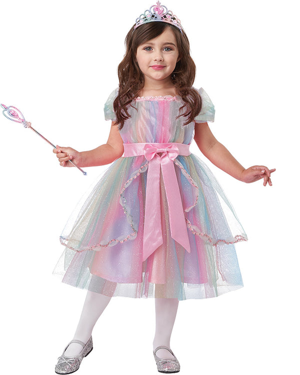 Colourful Rainbow Princess Toddler Girls Costume