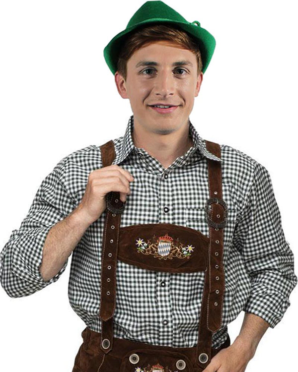 Green Check Oktoberfest Mens Cotton Shirt