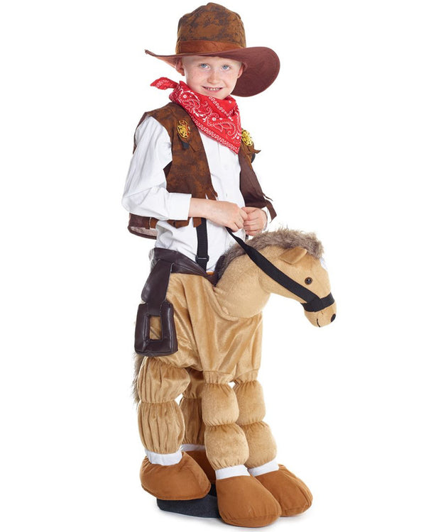 Cowboy Ride On Plush Pony Kids Costume