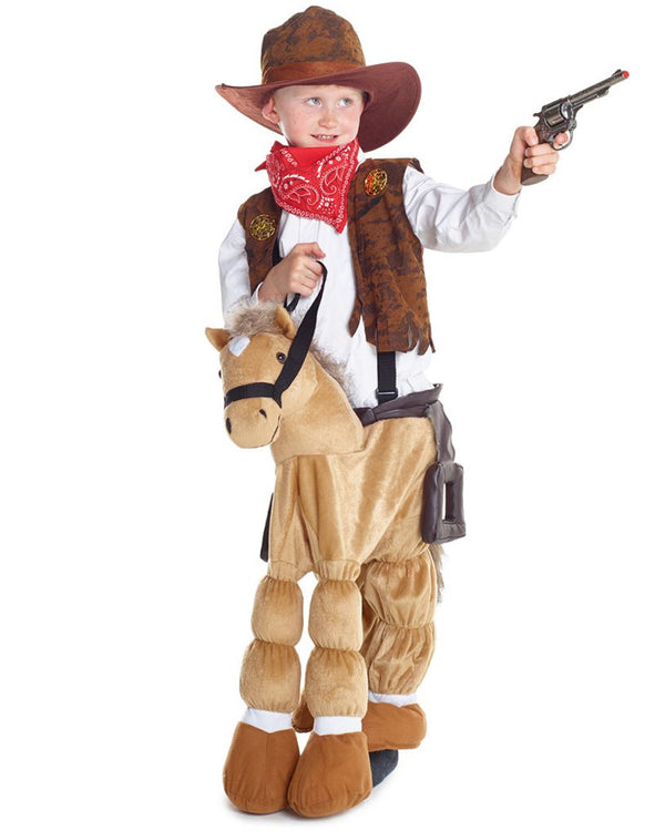 Cowboy Ride On Plush Pony Kids Costume