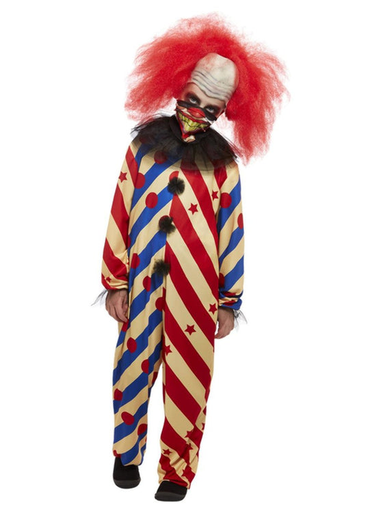 Creepy Red and Blue Clown Boys Costume