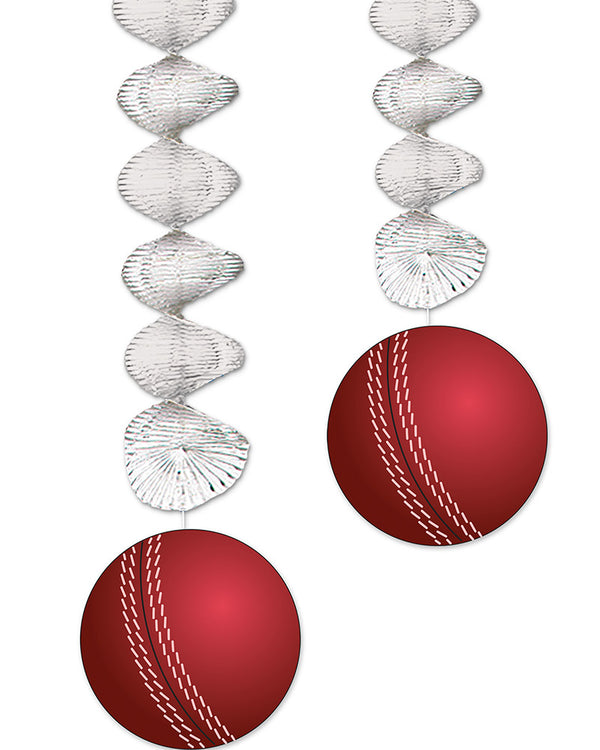 Cricket Ball Hanging Decorations Pack of 2