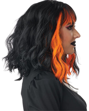 Cute N Crafty Short Black and Orange Wig