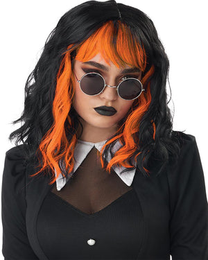 Cute N Crafty Short Black and Orange Wig