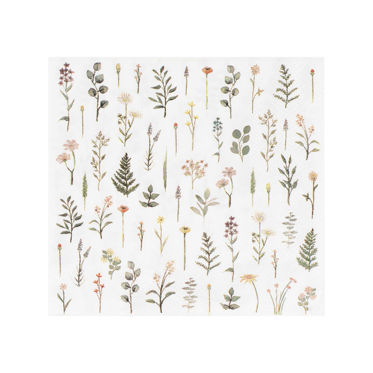 Lets Par Tea Floral Print Cocktail Paper Napkins Pack of 16